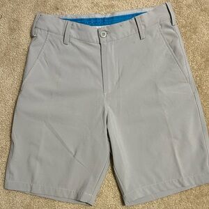 Men's Light Gray Flat Front Performance Shorts